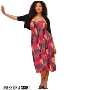 PRICE FIRM!NEW TORRID Plus Size Midi Gauze Smocked Convertible Dress Or Skirt.